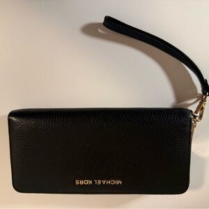 Michael Kors Black Leather Wristlet